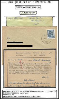 Poststück - Österr. II. Rep. - Partie Gefängnsi - Post ab ca. 1947 mit Vordrucken, - Známky a pohlednice