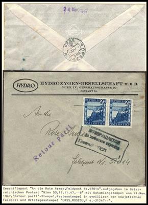 Poststück - Österr. Seltenes Angebot einer Sammlung Sowjetische Feld- und Dienstpost , - Briefmarken und Ansichtskarten