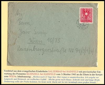 Poststück - Österreich 1945 - Kirchliche Postbelege 1945 aus NÖ wie Horn, - Francobolli e cartoline