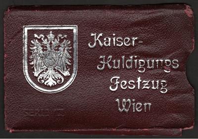 Poststück - Partie AK Kaiserhuldigungs- Festzug Wien 1908 Serie III zu 30 Stück mit Originalhülle, - Briefmarken und Ansichtskarten