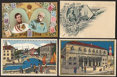 Poststück - Partie AK Österr. Monarchie mit etwas Feldpost -u.a. div. ADRIA - Ausstellung, - Briefmarken und Ansichtskarten