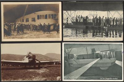 Poststück - Partie AK zum Thema Aeronautik u.a. mit Zeppelin, - Francobolli e cartoline