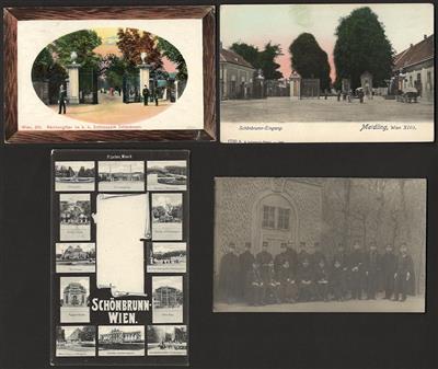 Poststück - Partie alte AK aus Wien-Schönbrunn u.a. div. Gauschule, - Briefmarken und Ansichtskarten