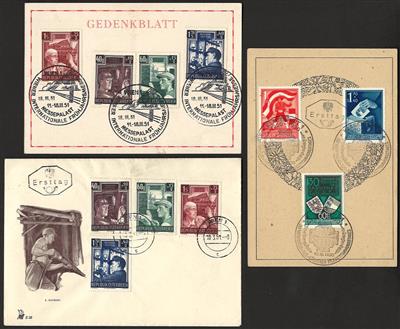 Poststück - Partie FDCs Österr. ab 1948 sowie div. Poststücke u. AK österr. u. div. Ausland, - Briefmarken und Ansichtskarten