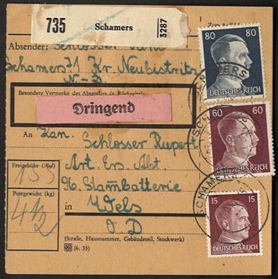 Poststück - Partie Paketkarten Ostmark - Známky a pohlednice