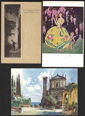 Poststück - Reichh. Partie Kunstkarten - Briefmarken und Ansichtskarten