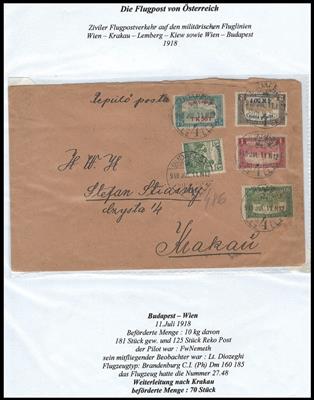 Poststück - Ungarn Flgp. 1918 - Ziviler - Známky a pohlednice