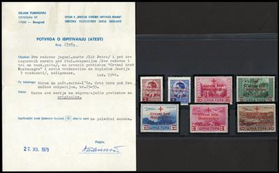 ** - D. Besetzung Montenegro Nr. 29/35, - Briefmarken und Ansichtskarten
