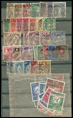 **/*/gestempelt - Partie Schweiz u. Liechtenstein, - Stamps and postcards