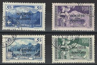.gestempelt - Schweiz SDN Nr. 14x/15x, - Briefmarken und Ansichtskarten