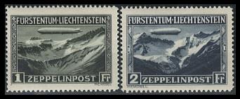 ** - Liechtenstein Zepp. Flug  Nr. 114/15 postfr. einwandfrei, - Francobolli e cartoline