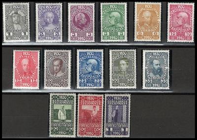 ** - Österr. 1910 - 1 H bis 1 Krone kpl. postfr., - Briefmarken und Ansichtskarten