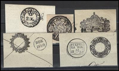 Briefstück - Fiskal - Philatelie - Partie Signetten - Ausschnitte meist Österr. Monarchie, - Francobolli e cartoline