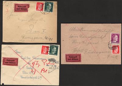 Poststück - 7 Wiener Rohrpostbriefe Ostmarkzeit, - Stamps and postcards