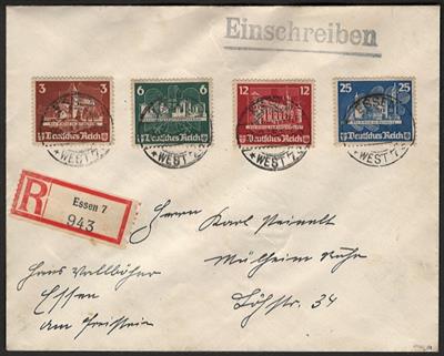 Poststück - D.Reich Nr. 576/79 (aus Ostropablock) auf Reko - Satzbrief ab Essen 7, - Briefmarken und Ansichtskarten