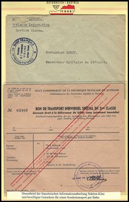 Poststück - Französische Dienstbriefe der österr. Nachkriegszeit, - Briefmarken und Ansichtskarten