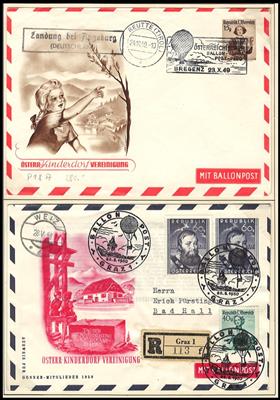 Poststück - Österr. - Partie Ballonpost ab 1948, - Francobolli e cartoline