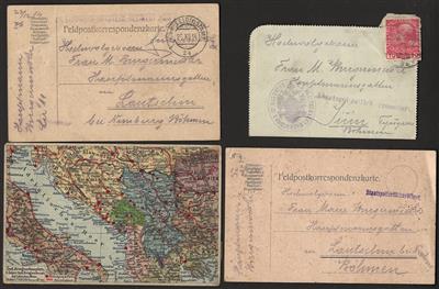 Poststück - Partie meist Österr. Feldpost WK I mit viel 1914, - Francobolli e cartoline