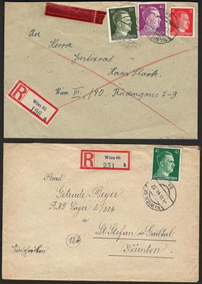 Poststück - Partie Ostmarkbelege aus Wien, - Stamps and postcards