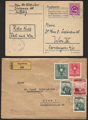 Poststück - Partie Poststücke Österr. meist II. Rep. mit Europa u. Übersee, - Stamps and postcards