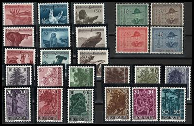 ** - Liechtenstein Nr. 249/51,253/55, - Briefmarken und Ansichtskarten