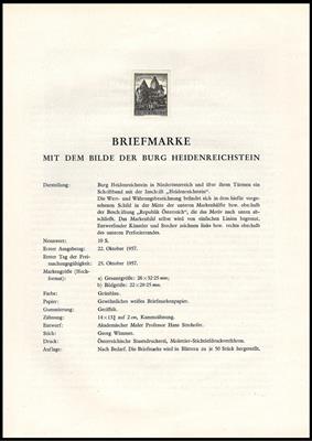 (*) - Partie Schwarzdrucke Bautenausgabe und Schönes Österreich auf Erläuterungsbl., - Známky a pohlednice