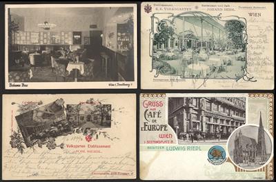 Poststück - AK u.a. 14 alte Wiener - Briefmarken und Ansichtskarten