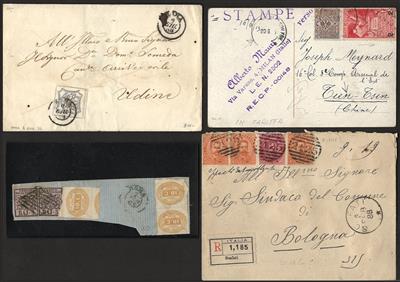 Poststück/Briefstück - Partie Poststücke Kirchenstaat mit älterem Italien, - Briefmarken und Ansichtskarten