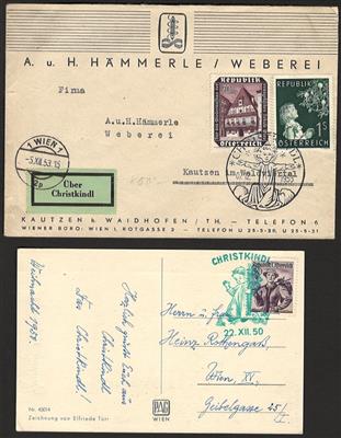 Poststück/Briefstück - Sammlung Christkindl ab 1950 u.a. mit Karte vom 22.12. und 1950 versch. Erh., - Francobolli e Cartoline
