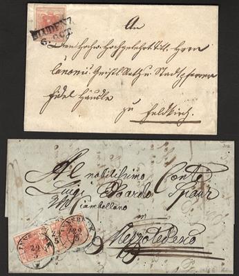 Poststück - Österr. Nr. 3 Type I auf 12 Briefen, - Známky a pohlednice