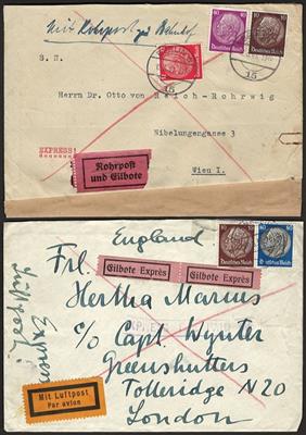 Poststück - Partie Belege D.Reich (3. Reich) mit ungewöhnlichen Stücken, - Francobolli e Cartoline