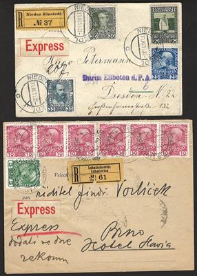 Poststück - Partie meist Rekopost Österr. Monarchie ab ca. 1886, - Briefmarken und Ansichtskarten