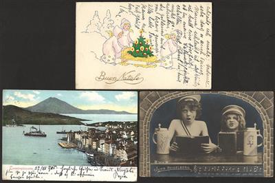 Poststück - Partie Motiv- und Ansichtskarten, - Známky a pohlednice