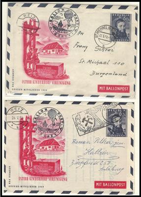 Poststück - Sammlung Ballonpost Österr. ab 1948, - Známky a pohlednice