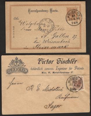 .gestempelt/Briefstück - Neubau Ausg. 1890 verschied. Stempel bzw. Kombinationen, - Stamps
