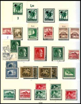 **/gestempelt - Sammlung D.Reich 1938/1945, - Briefmarken und Ansichtskarten