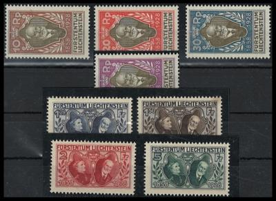 ** - Liechtenstein Nr. 82/89 (Regierungsjubiläum) postfr. einwandfrei, - Briefmarken und Ansichtskarten