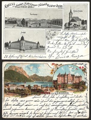 Poststück - Ansichtskarten aus OÖ ab Monarchie - (ca. 100), - Briefmarken und Ansichtskarten