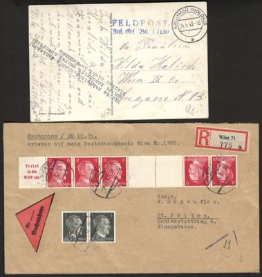 Poststück/Briefstück - Kl. Partie Poststücke meist D.Reich, - Francobolli