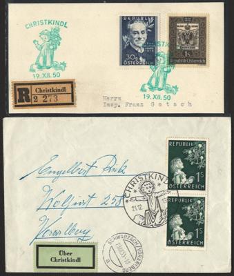 Poststück/Briefstück - Partie Poststücke Christkindl ab 1950 u.a. Briefstück rekommandiert vom 19.12. 1950, - Stamps