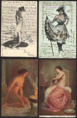Poststück - Ca. 100 Motivkarten (Großmutter-) Erotik, - Známky