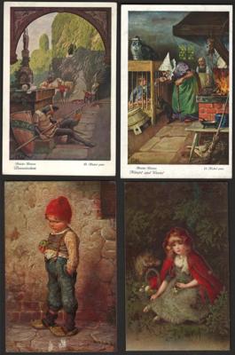 Poststück - Ca. 160 Motivkarten Märchen und Kinder, - Francobolli