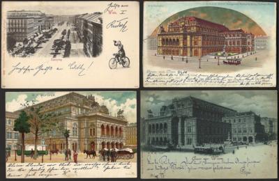 Poststück - Ca. 50 alte Ansichtskarten Wiener Ringstraße - dazu Kärntner-, - Stamps