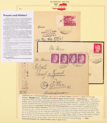 Poststück - Flüchtlingspost 1945 aus Schlesien und dem Ostsudetenland in die Ostmark, - Francobolli