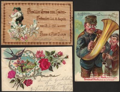 Poststück - Glückwunschkarten - Blumen-(ca. 90), - Stamps