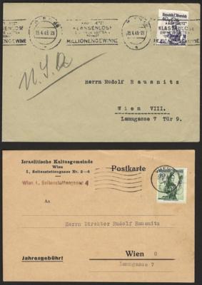 Poststück - Korrespondenz eines Wiener - Briefmarken und Ansichtskarten