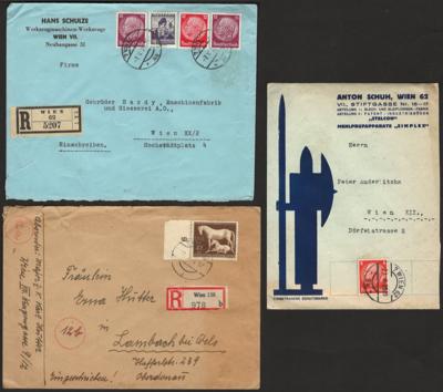 Poststück - Neubau 20 ungewöhnliche Briefe des 3. Reiches ab der Mischfrankatur 1938, - Briefmarken und Ansichtskarten