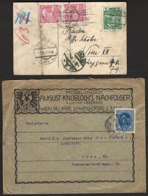 Poststück - Neubau meist Ausg. 1908 - 9 Rohrpostbelege, - Známky