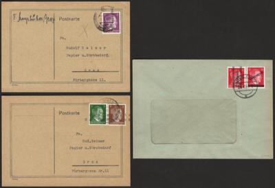 Poststück - Österr. Grazer Aushilfsausg. 12 Pfg. + 12 Pfg. I. Wiener - Briefmarken und Ansichtskarten