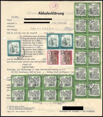 Poststück - Österr. II. Rep. - Partie meist Postformulare unter Verwendung der Ausgabe "Schönes Österreich", - Francobolli